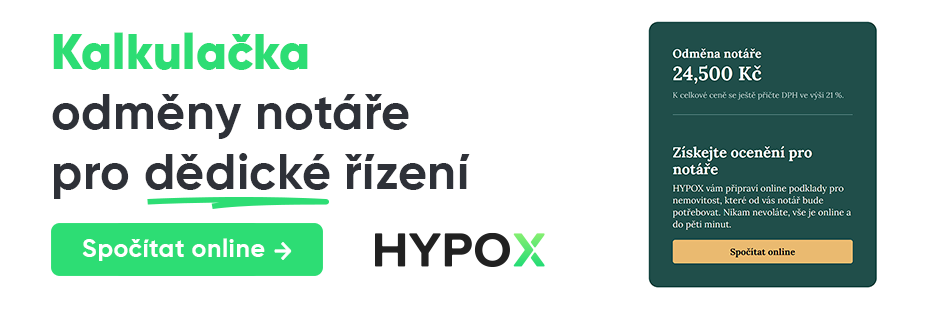 Kalkulačka odměny notáře pro dědické řízení od Hypox